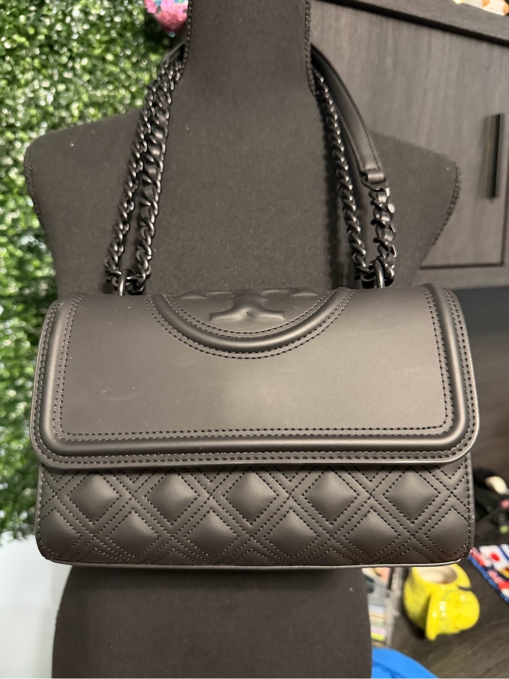 Tory Burch Black Quilted Chain-Handle Shoulder Bag